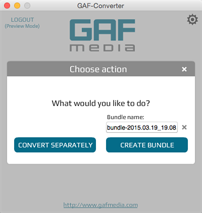 gaf standalone choose action