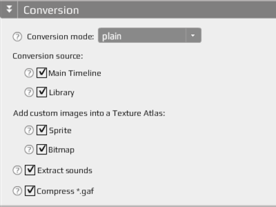 gaf standalone settings conversion