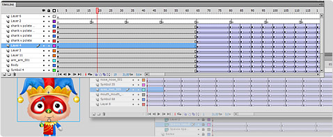 No limits on 2d animation timeline structure and nesting